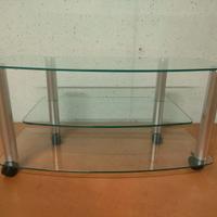 Tavolino in vetro temperato con ruote