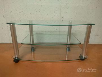 Tavolino in vetro temperato con ruote
