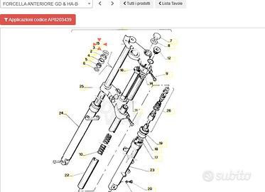 Piastra superiore forcella Aprlia RS50 AP8203439