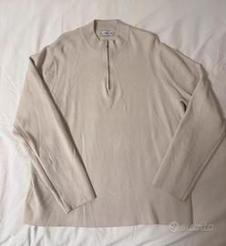 Maglia a mezza zip color crema al Mango (XXL)
