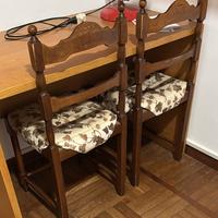 Sedie legno marrone impagliate