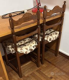 Sedie legno marrone impagliate