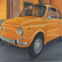 Quadro FIAT 500 Gialla - Olio su tela 60x50