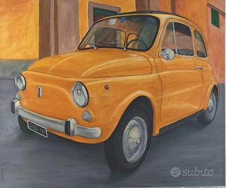Quadro FIAT 500 Gialla - Olio su tela 60x50