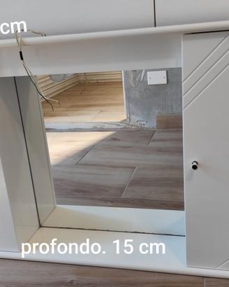 Specchiera da bagno in legno bianco