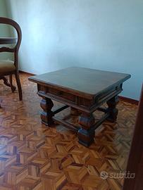tavolino quadrato legno massello