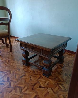 tavolino quadrato legno massello
