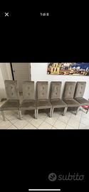 6 sedie di camoscio usate come nuove