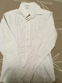 Camicia NARACAMICIE Bianca con Righe Argentate