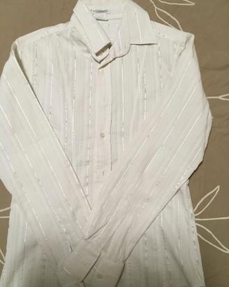 Camicia NARACAMICIE Bianca con Righe Argentate