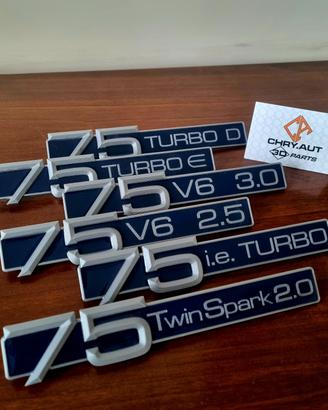 Badge Scritta Stemma  75 Twin Spark 2.0 V6 Turbo 