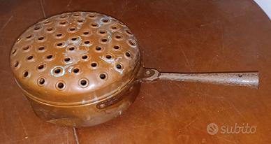 ANTICO SCALDINO SCALDA LETTO IN RAME DA "PRETE"