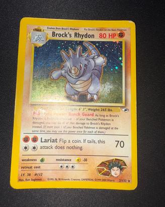 Brock's Rhydon Holo Gym Heroes 2/132