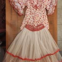 Gonna in tulle bianca con camicetta a cuori