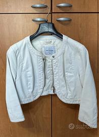 Giacca in pelle bianca corta