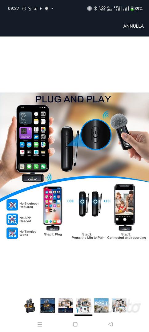 Microfono Lavalier Wireless Con Custodia - Per IPhone, Live E Registrazione - Foto 2