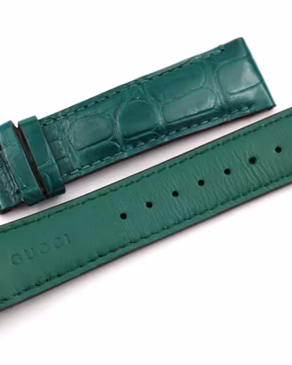 Gucci Cinturino Originale Alligatore Verde 20mm