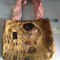 Borsa artigianale bacio di klimt pendente gioiello