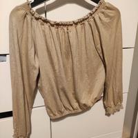 maglia glitter oro donna 