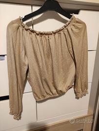 maglia glitter oro donna 