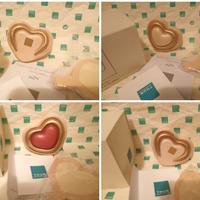 segnaposto cuore oro o rosso con cartoncino thun
