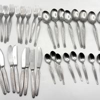 Set 32 posate acciaio stile moderno con greca