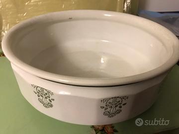 Catino d’epoca e pitale in ceramica di Laveno