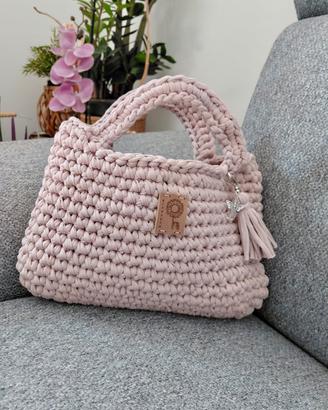 Mini Tote Bag fatta a mano - Color Rosa Cipria
