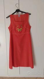 Vestito abito rosso smanicato Katpanzo taglia S 40