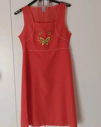 Vestito abito rosso smanicato Katpanzo taglia S 40