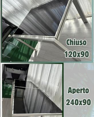 Tavolo in vetro nero allungabile