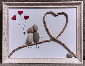 Quadretto con i sassi: "L'amore è..."