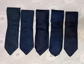 Lotto 5 cravatte in seta blu