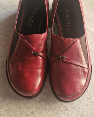 scarpe rosso "sangria" in vitello