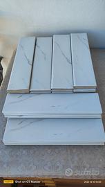 Battiscopa ceramica bianca effetto marmo