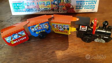 trenino a carica manuale a molla anni 70