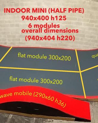 RAMPA SKATE MINI (HALF PIPE) INDOOR