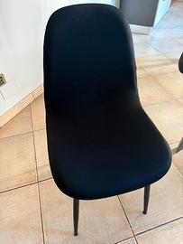 Set di sedie nere in ecopelle