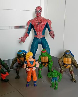 Lotto action figures SPIDER-MAN , TURTLES , GOKU