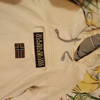 felpa bianca con cappuccio 