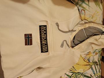 felpa bianca con cappuccio 