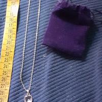 Collana bigiotteria pendente pietra rosa