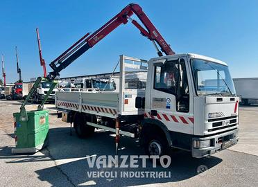 Iveco 75E12 Piattaforma+cassone fisso+gru Fassi