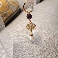 Orecchini artigianali con perla di fiume