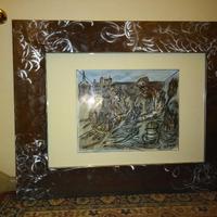 coppia quadri cm. 85 x 105 con cornici acciaio