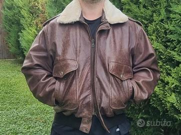 Giacca bomber aviatore in cuoio