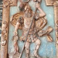 Antico Pannello Altorilievo in Legno - San Florian