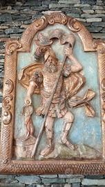 Antico Pannello Altorilievo in Legno - San Florian