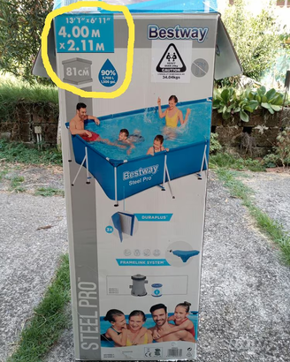 Piscina Bestway 4x2, Filtro a sabbia,accessori