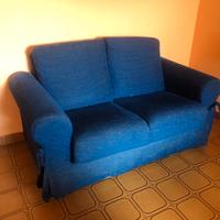 Divano 2 posti sfoderabile in Ciniglia Blu